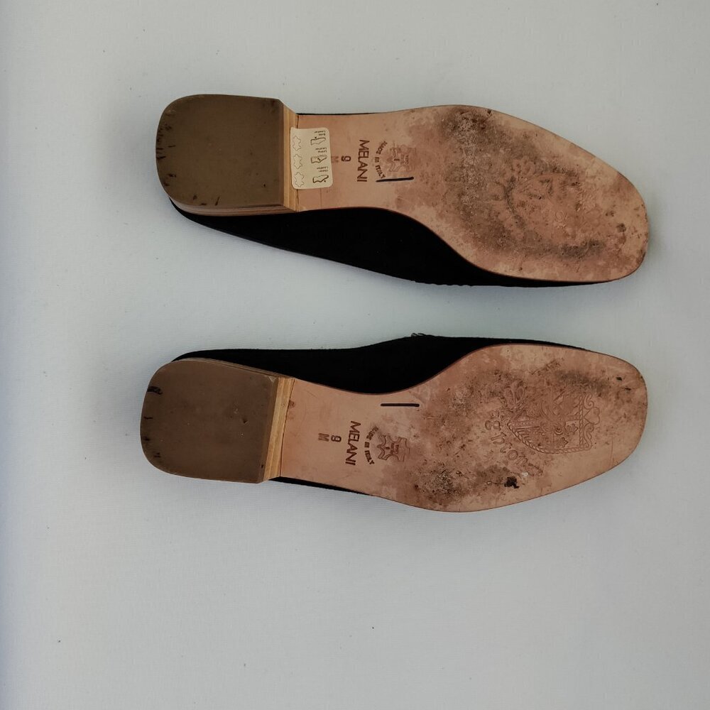 Brighton Leather Melanie Size 9 Slides Mules Shoes Beaded Silver Heart Black - Picture 5 of 6